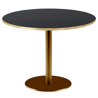 Table de restaurant rome doré ronde 120cm noir laiton