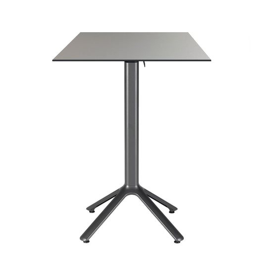 table mange debout terrasse pliable nemo noir 60x60cm gris métallise RestooTab