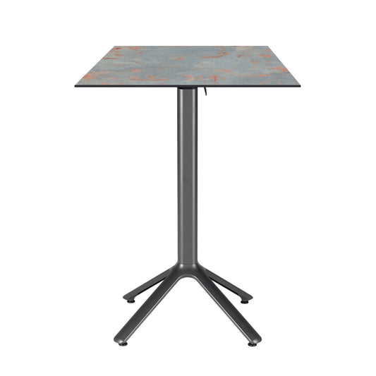 table mange debout terrasse pliable nemo noir 60x60cm gris rouille RestooTab