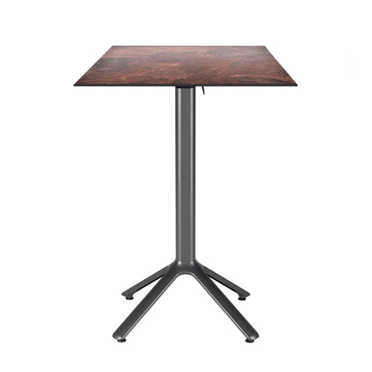 table mange debout terrasse pliable nemo noir 60x60cm rouille roc RestooTab