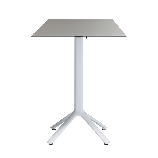 table mange debout terrasse pliable nemo blanc 60x60cm gris métallise RestooTab