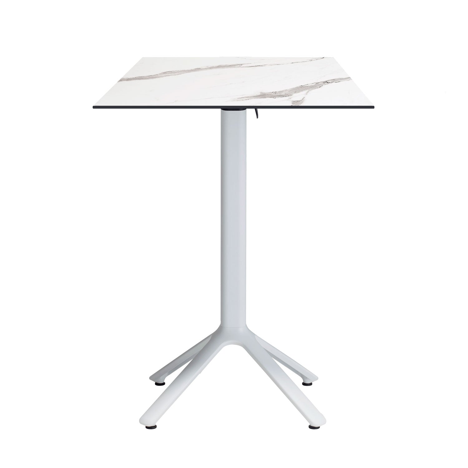 table mange debout terrasse pliable nemo blanc 60x60cm marbre blanc RestooTab