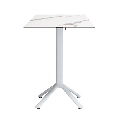 table mange debout terrasse pliable nemo blanc 60x60cm marbre blanc RestooTab