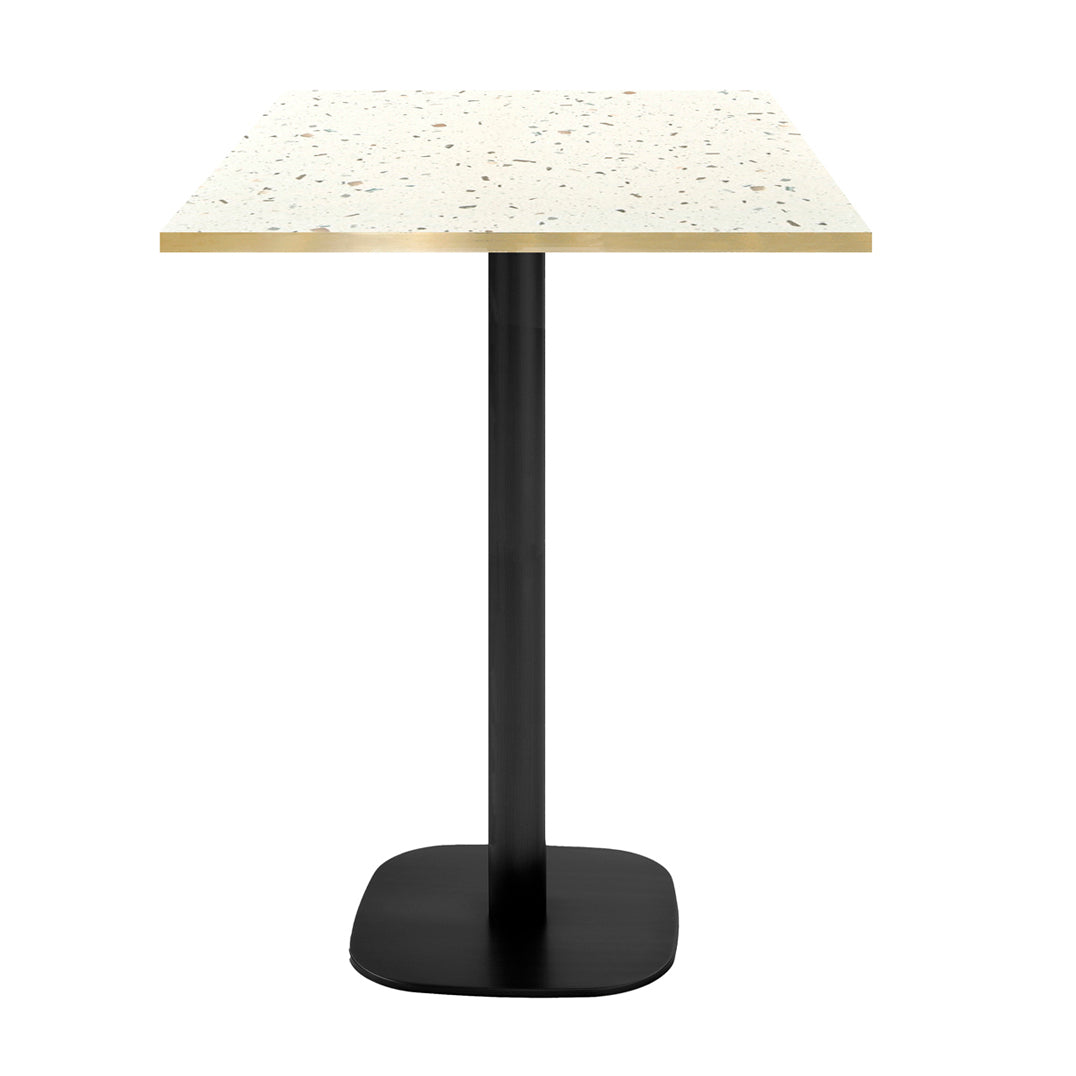 Mange-debout round carré 60x60cm terrazzo cassatta laiton