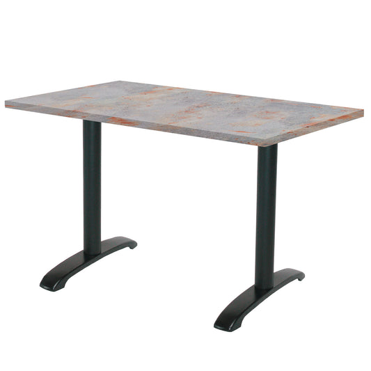 Table esprit industriel Bazila 120x70cm Gris rouille