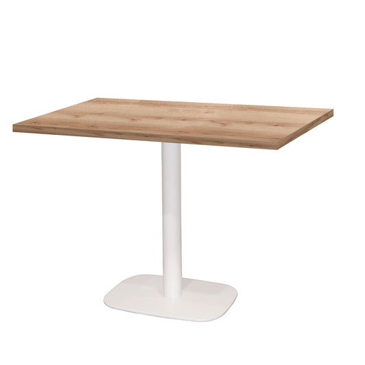 Table de restaurant round blanc rectangle 120x70cm chene delano