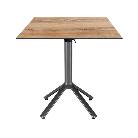 table terrasse pliable nemo noir 70x70cm chene slovene RestooTab