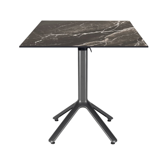 table terrasse pliable nemo noir 70x70cm marbre royal RestooTab
