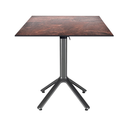 table terrasse pliable nemo noir 70x70cm rouille roc RestooTab