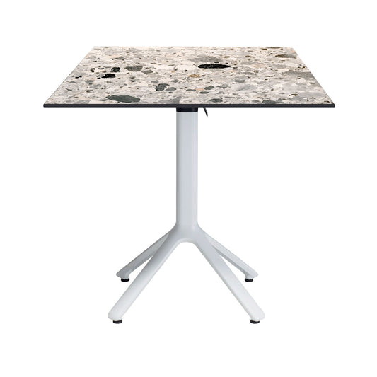 table terrasse pliable nemo blanc 70x70cm terrazzo cepp RestooTab