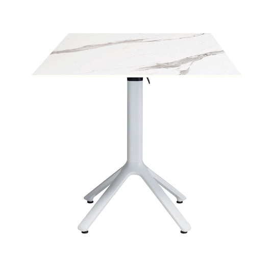 table terrasse pliable nemo blanc 70x70cm marbre blanc ame blanche RestooTab