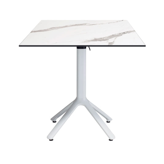 table terrasse pliable nemo blanc 70x70cm marbre blanc RestooTab