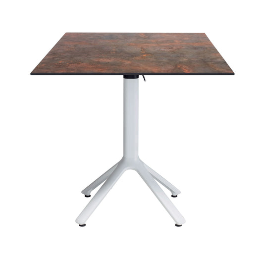 table terrasse pliable nemo blanc 70x70cm underground rouille RestooTab